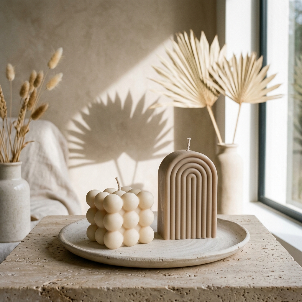 Deco Unscented Sculptural Candle Display